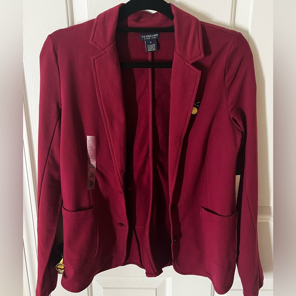 US Polo Assn: Dark Red/Burgundy Blazer in small